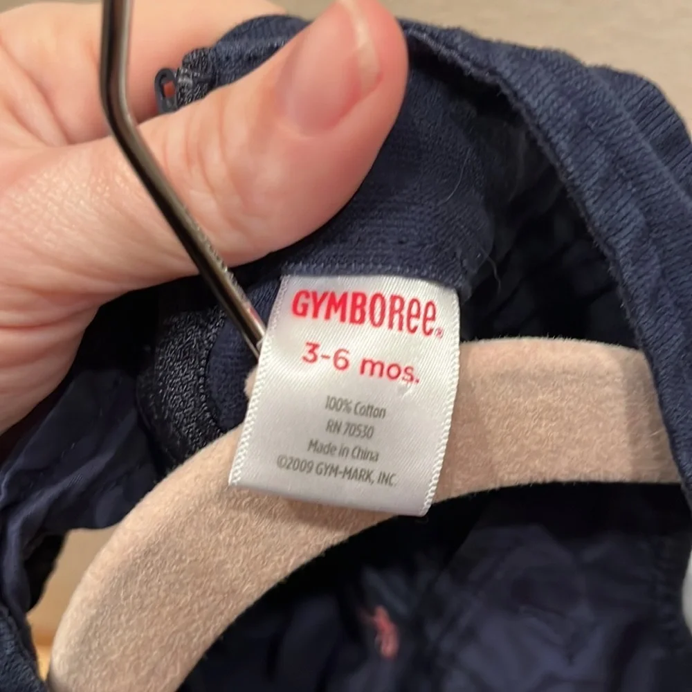 Gymboree Smart Kitty Navy Pink Heart Jumper Dress Size 3-6 Months
